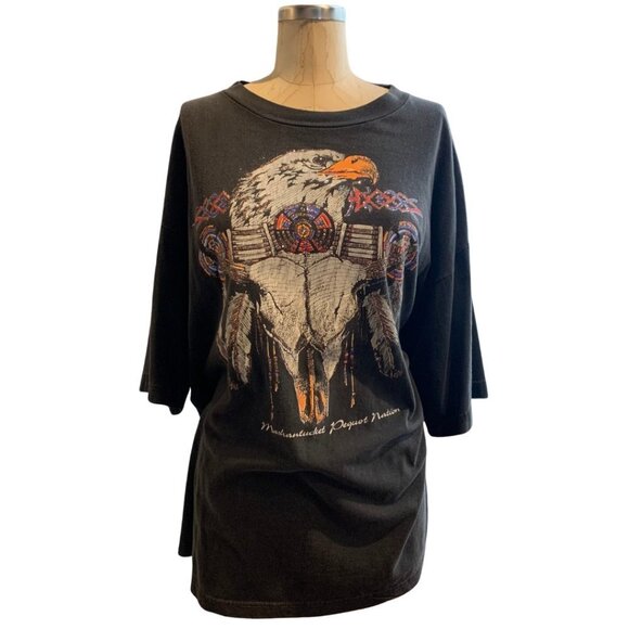 Diamond Dust Tops - Vintage 90's Diamond Dust Black Graphic T-Shirt Size XL